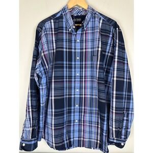 Chaps Long Sleeve Full Button Up Plaid Pocket Shirt Men's Size XL